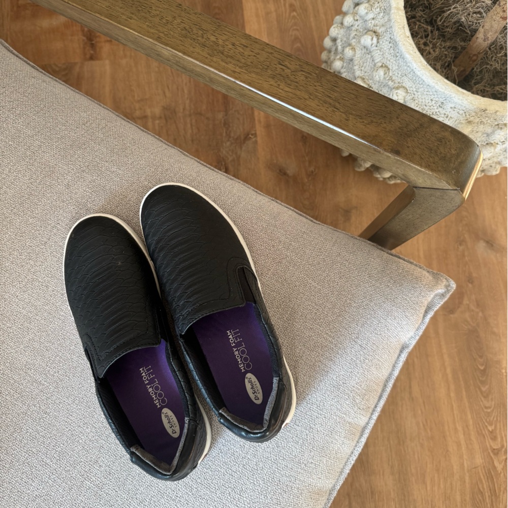Dr. Scholl's Black Textured Slip-On Sneakers